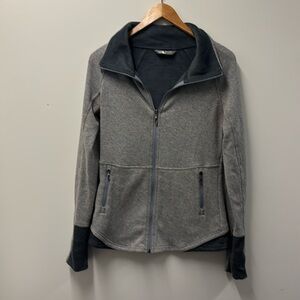 The North Face Gray Full Zip High Neck Sweatshirt Jacket